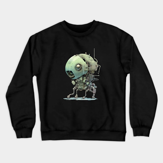 Cyberpunk Robot Pet Crewneck Sweatshirt by DavidLoblaw